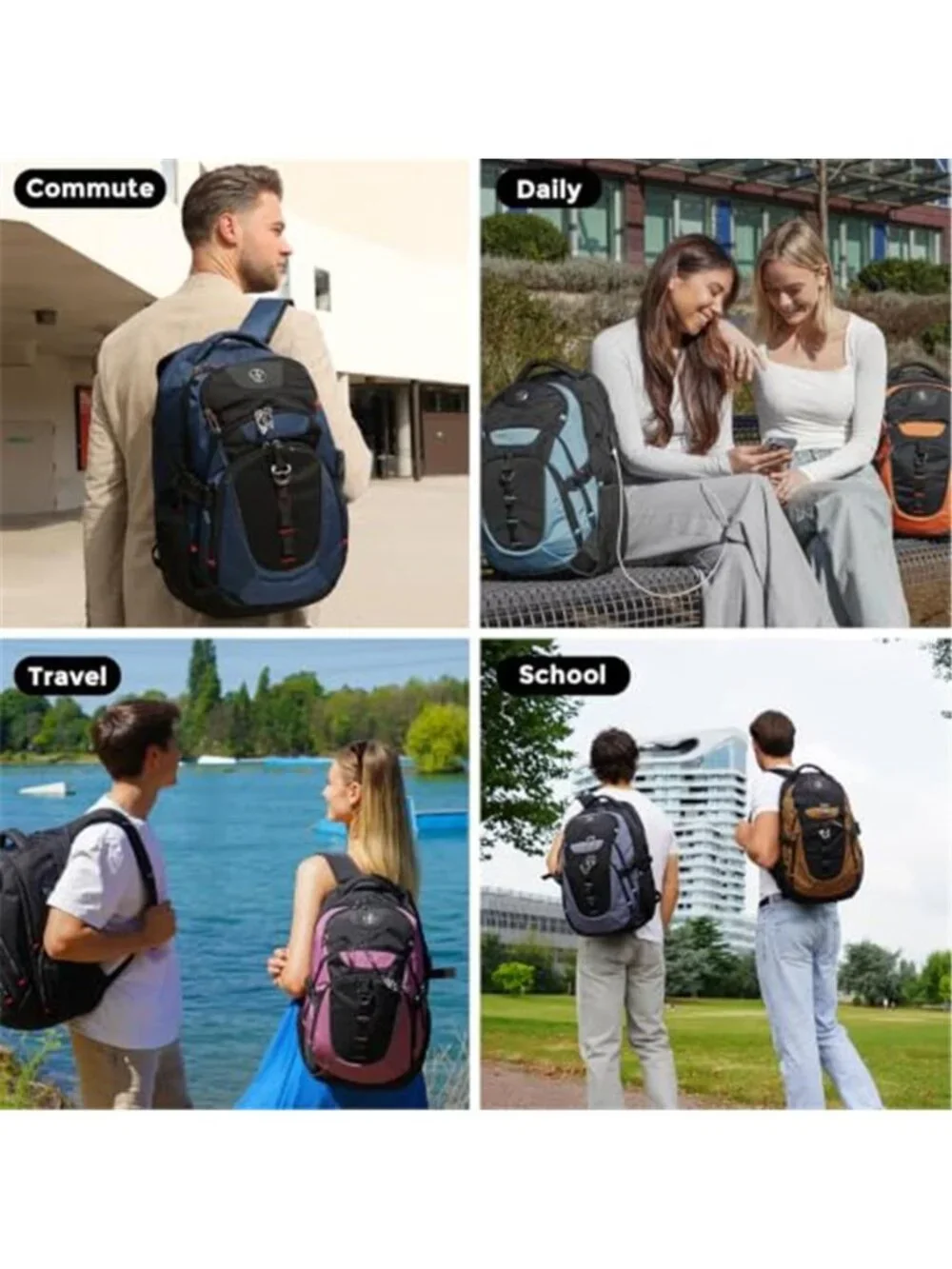 Men's Laptop Backpack with USB Charging Port
